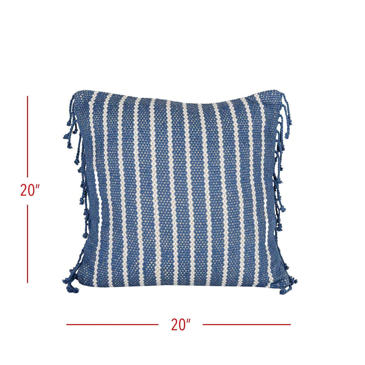 Hand Woven Liberty Striped Pillow Blue 20 x 20