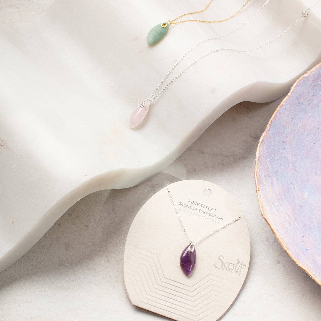 Organic Stone Necklace Opalite/Gold - Stone of Healing