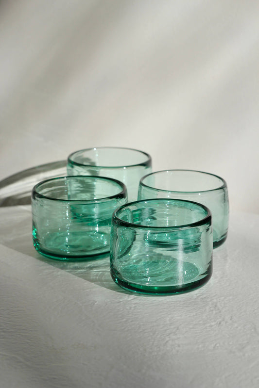 Chunky Shortie Tumbler - Handblown, Recycled Glass