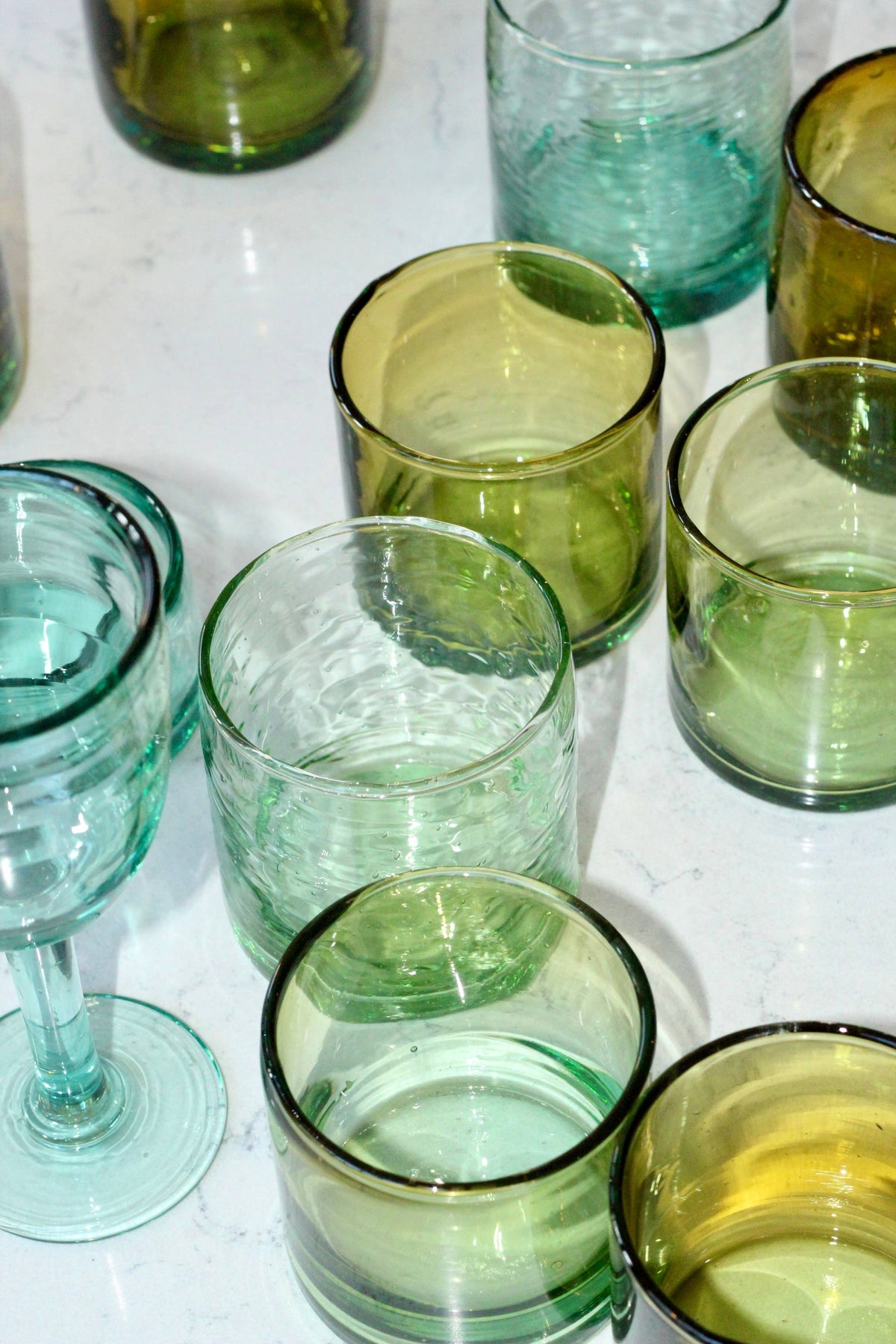 Ripple Rocks Glass - Handblown, Recycled Glass Tumbler