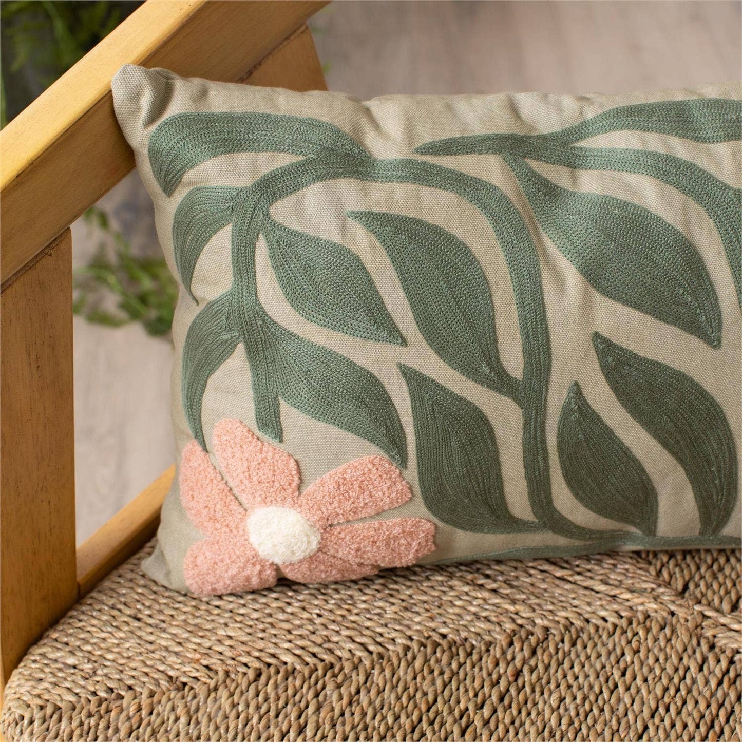Modern Impressions Embroidered Lumbar Pillow