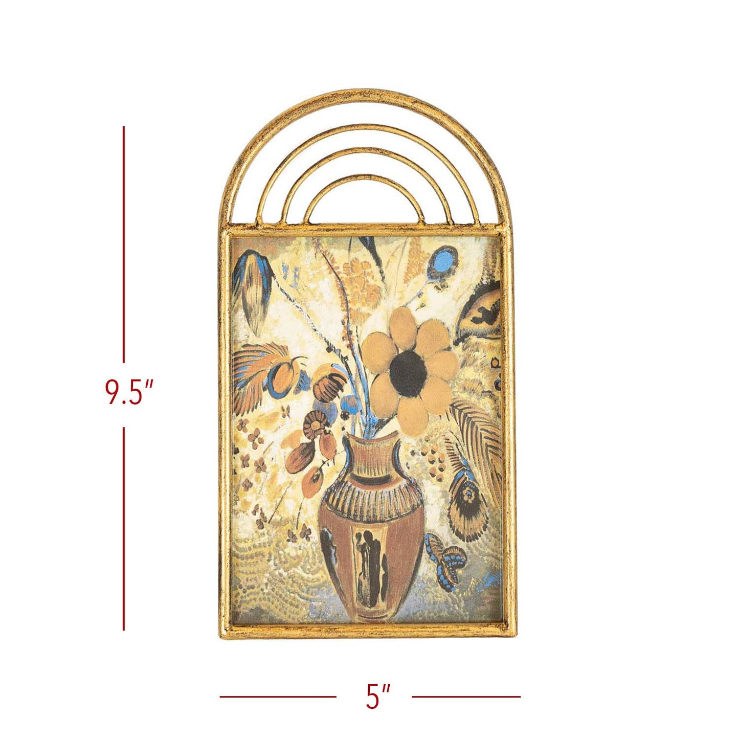 Faye 5x7 Photo Brass Arched Picture Frame Metal