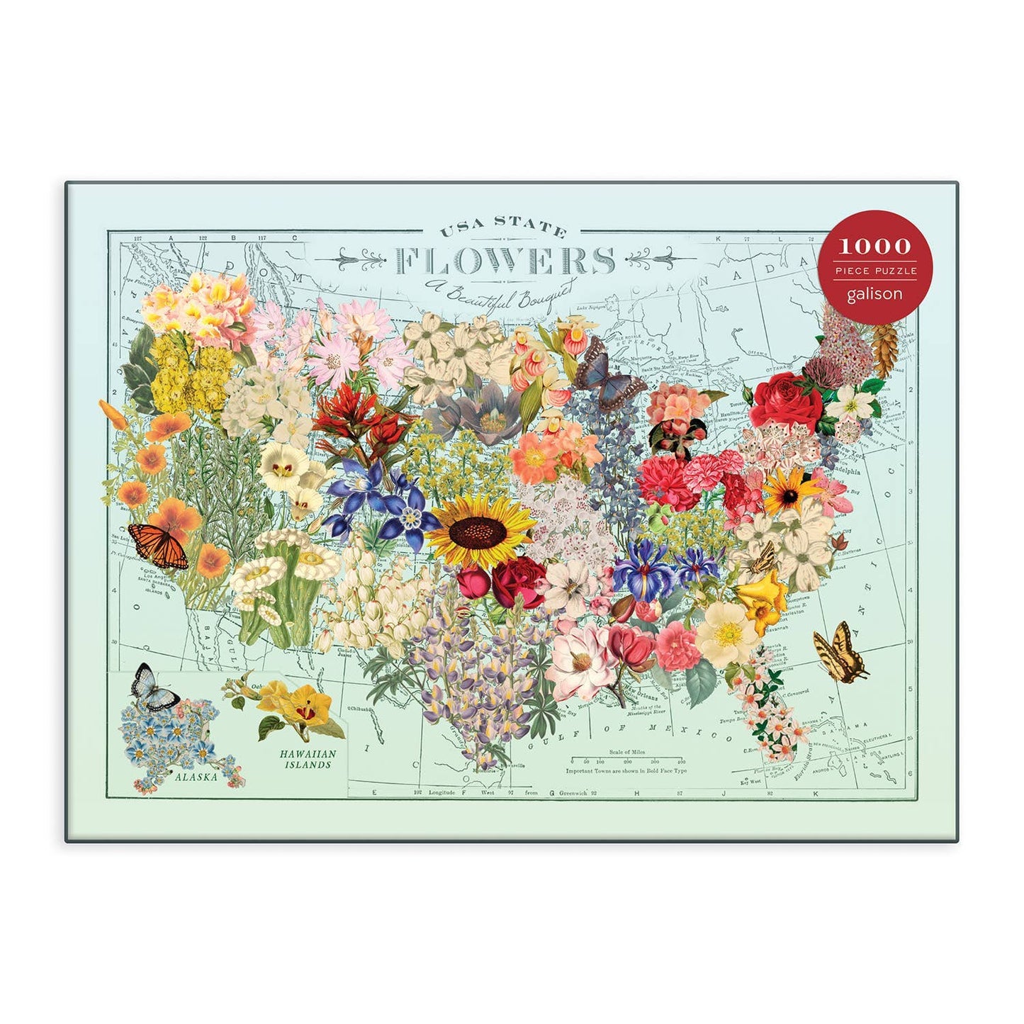 Wendy Gold USA State Flowers 1000 Piece Puzzle
