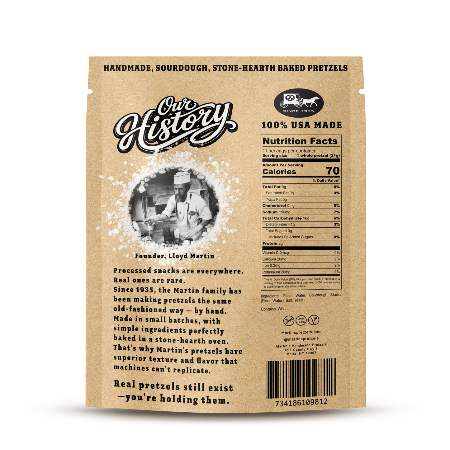 Handmade Sourdough Pretzels, Salted - 8oz Bags