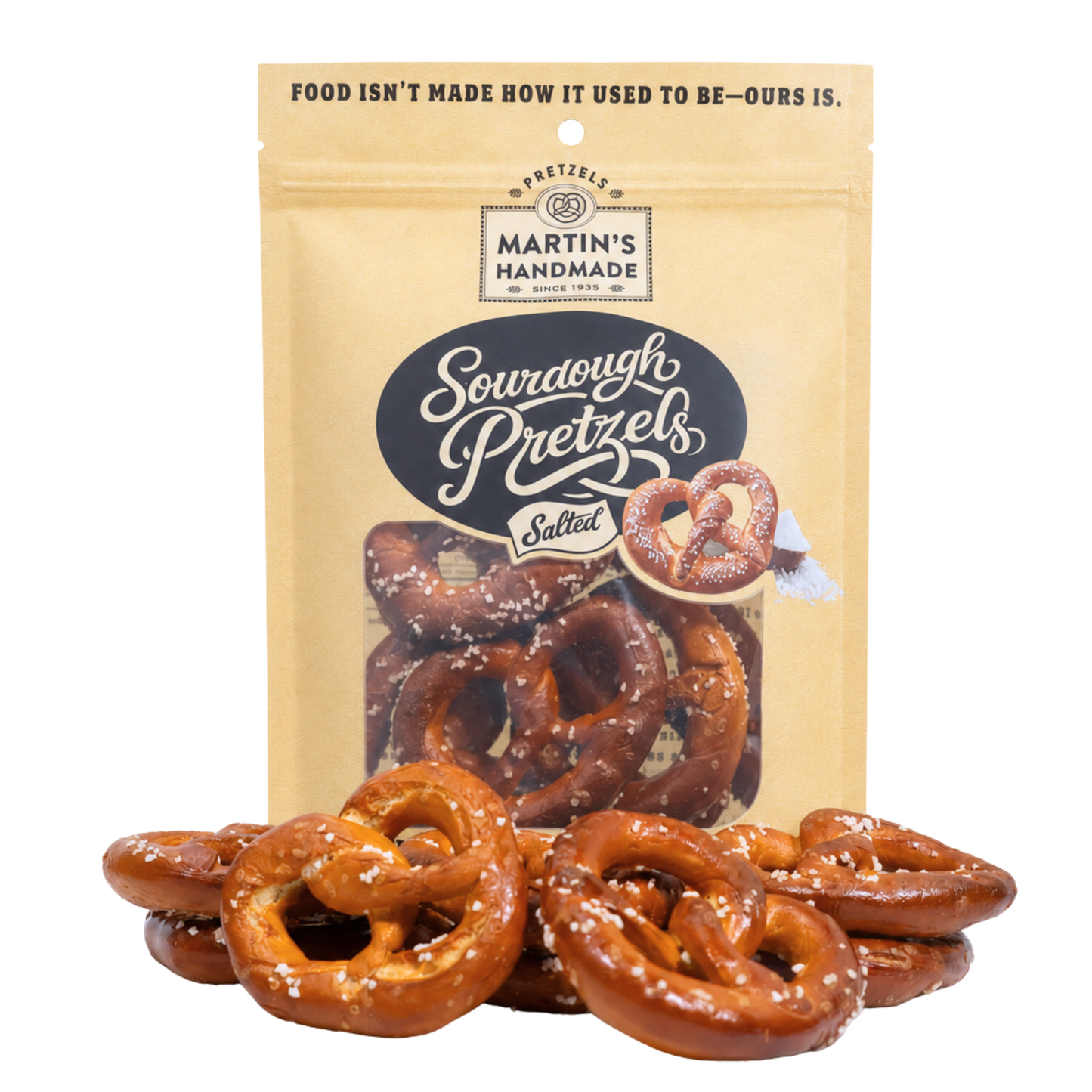 Handmade Sourdough Pretzels, Salted - 8oz Bags