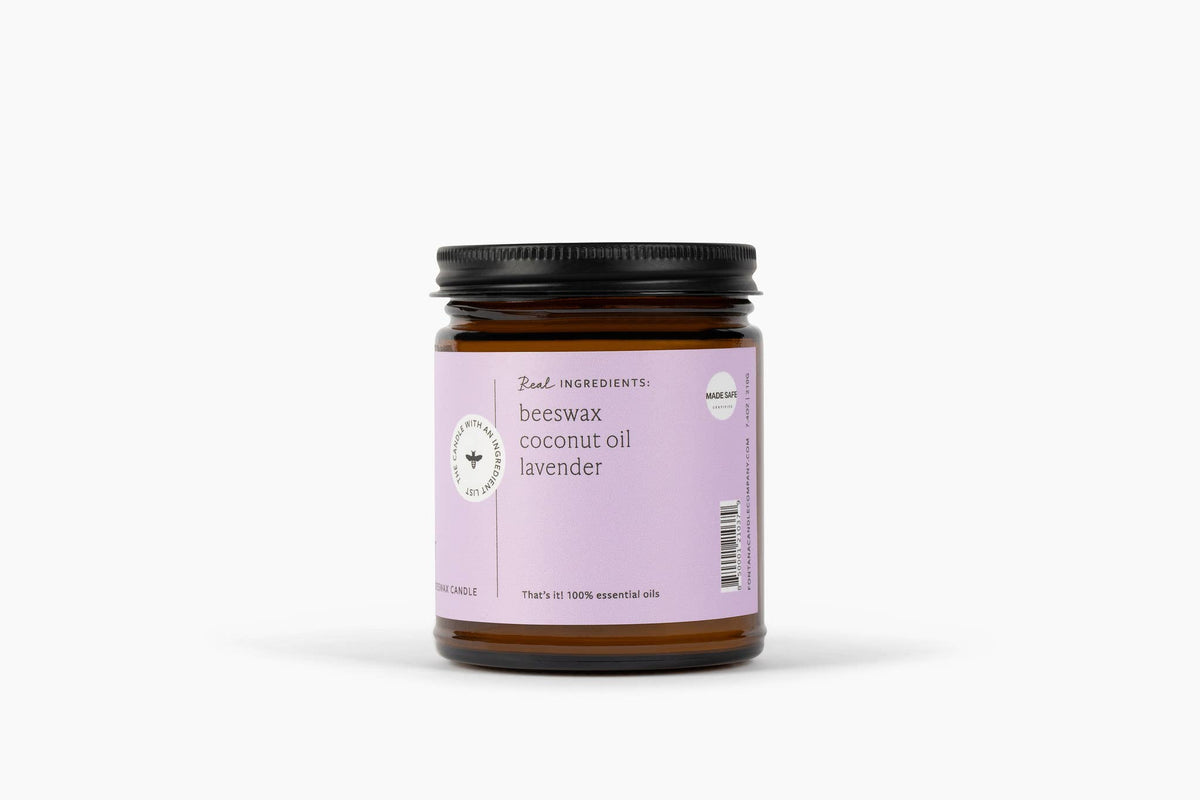 Lavender Beeswax & Essential Oil Jar Candle: Non-Toxic