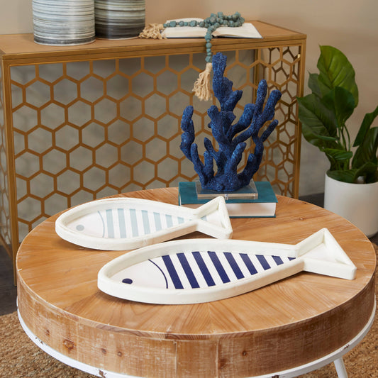 Coastal White Wood Trays