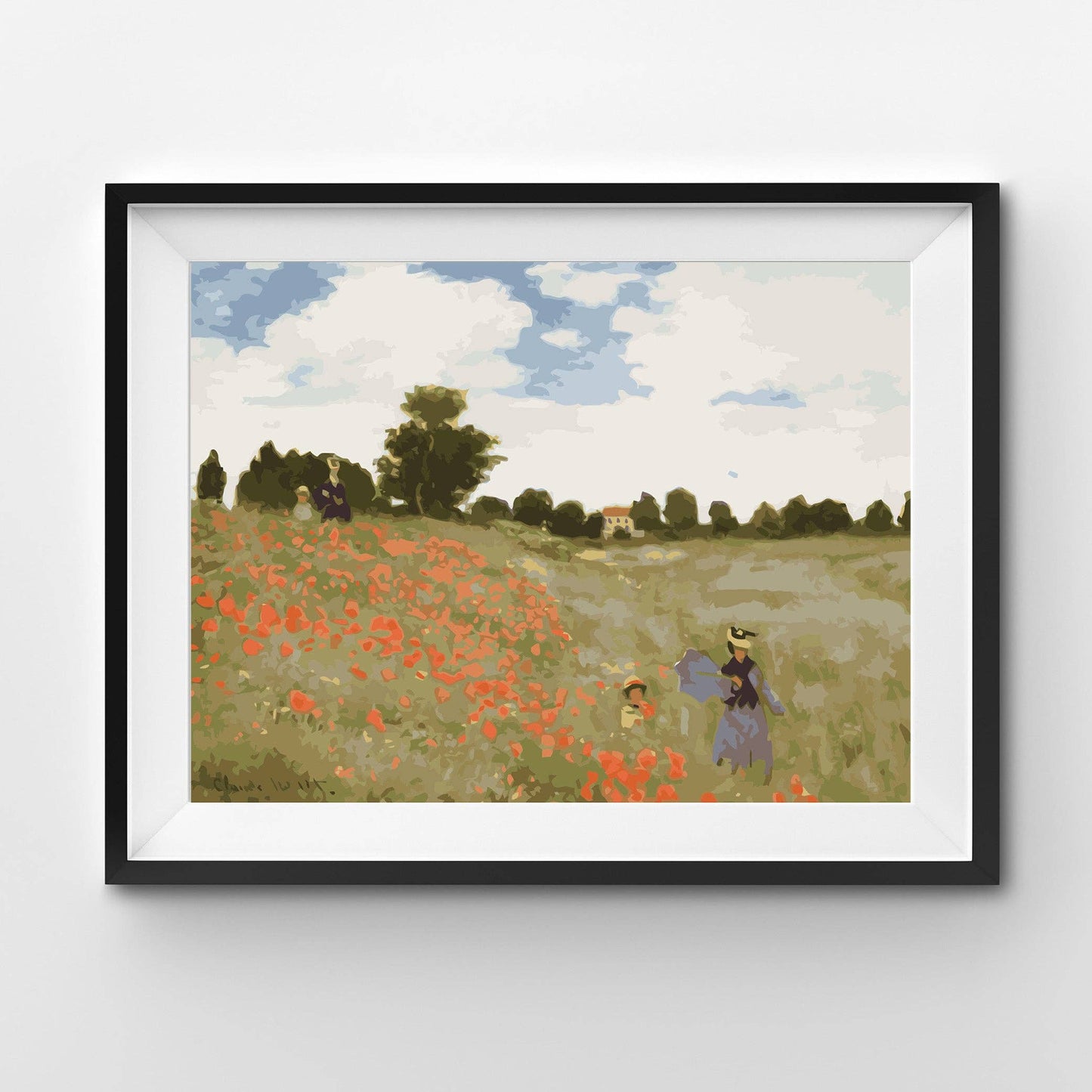 Poppies, by Claude Monet - Framed Paint by Numbers