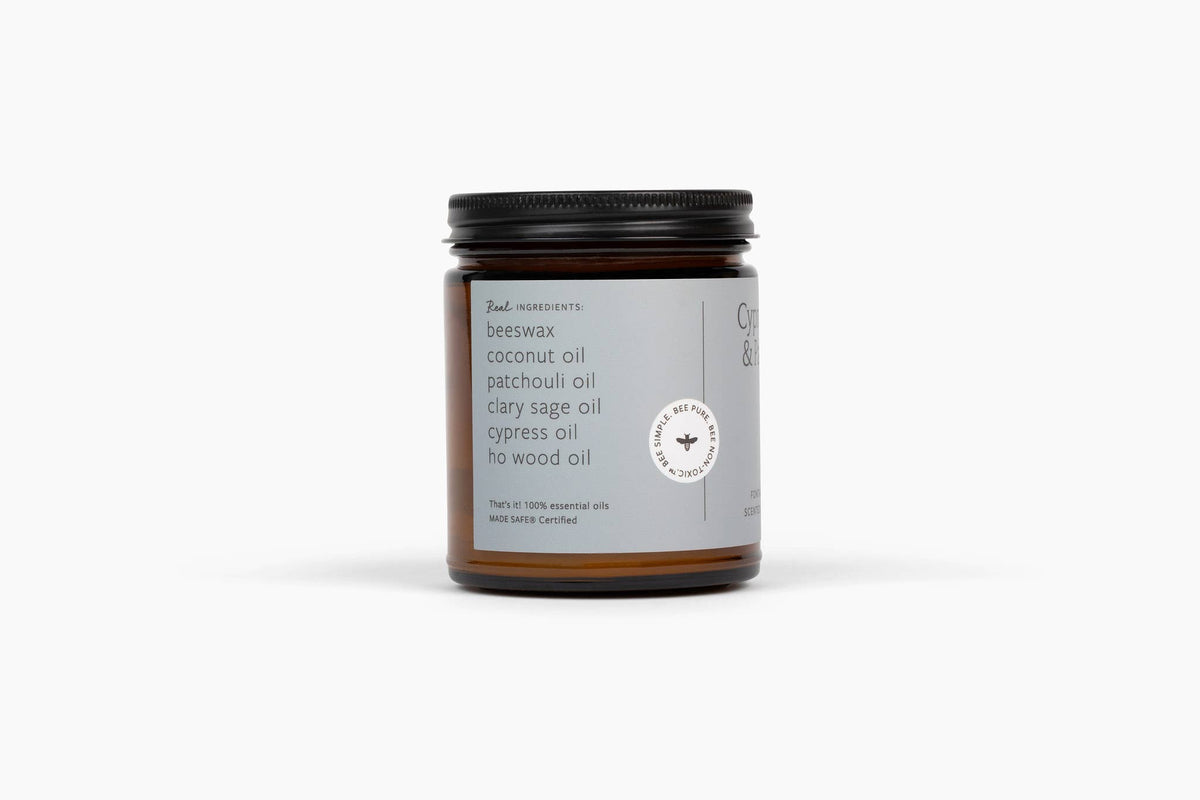 Cypress Sage & Patchouli Beeswax & Essential Oil Jar Candle