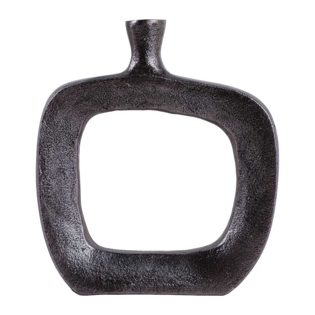 Vase - Black Antique Nickel Open Cut-out Bud, 8 in.