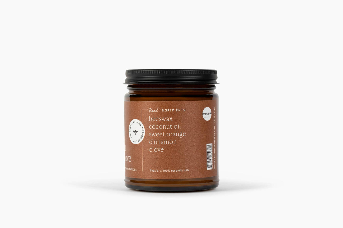 Cinnamon Orange Clove Beeswax & Essential Oil Jar Candle