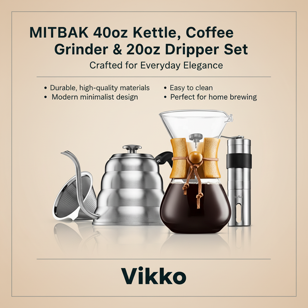 MITBAK 40oz Kettle, Coffee Grinder & 20oz Dripper Set