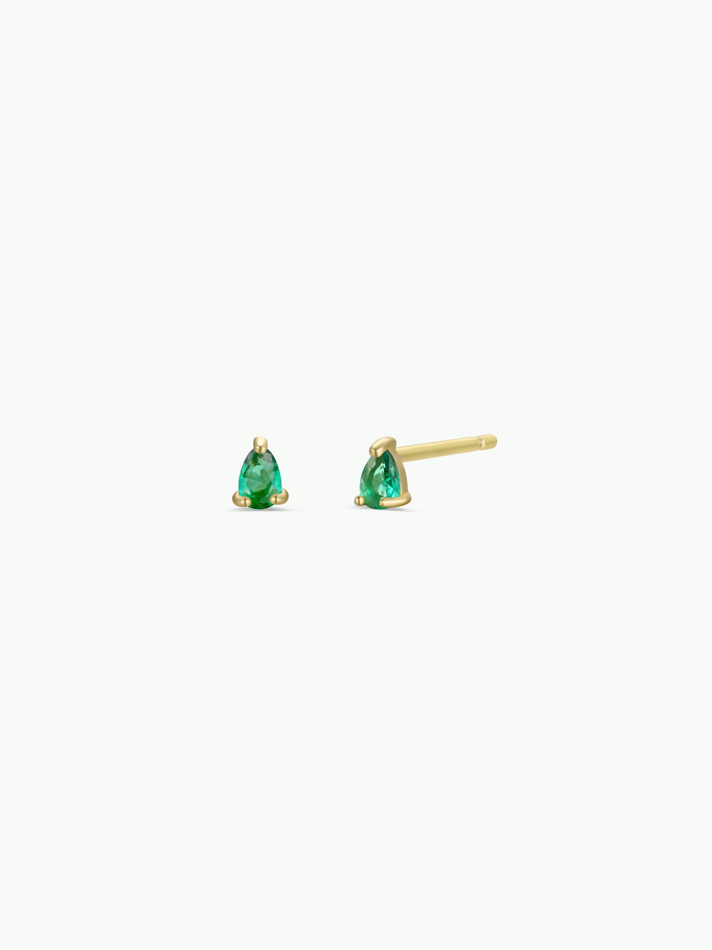 Teardrop - Emerald CZ - Gold Earrings