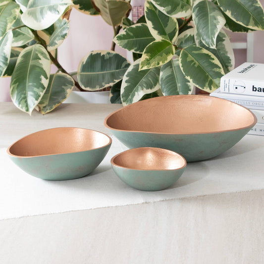 Metal Turquoise Copper Decorative Bowls