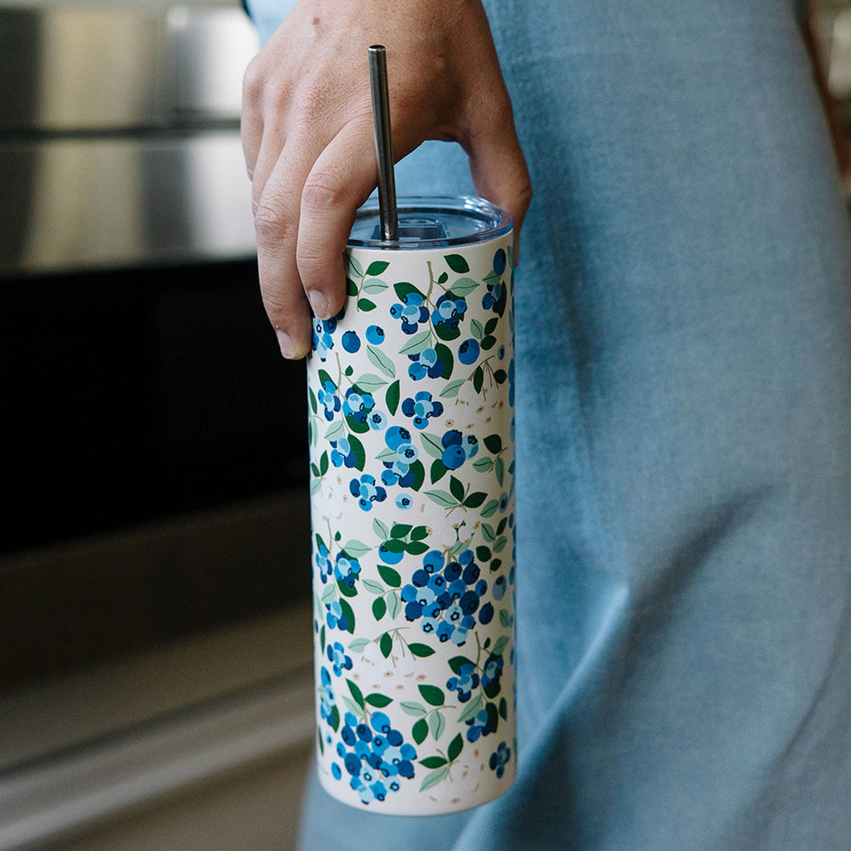 Blueberry Field 20oz Stainless Steel Skinny Tumbler