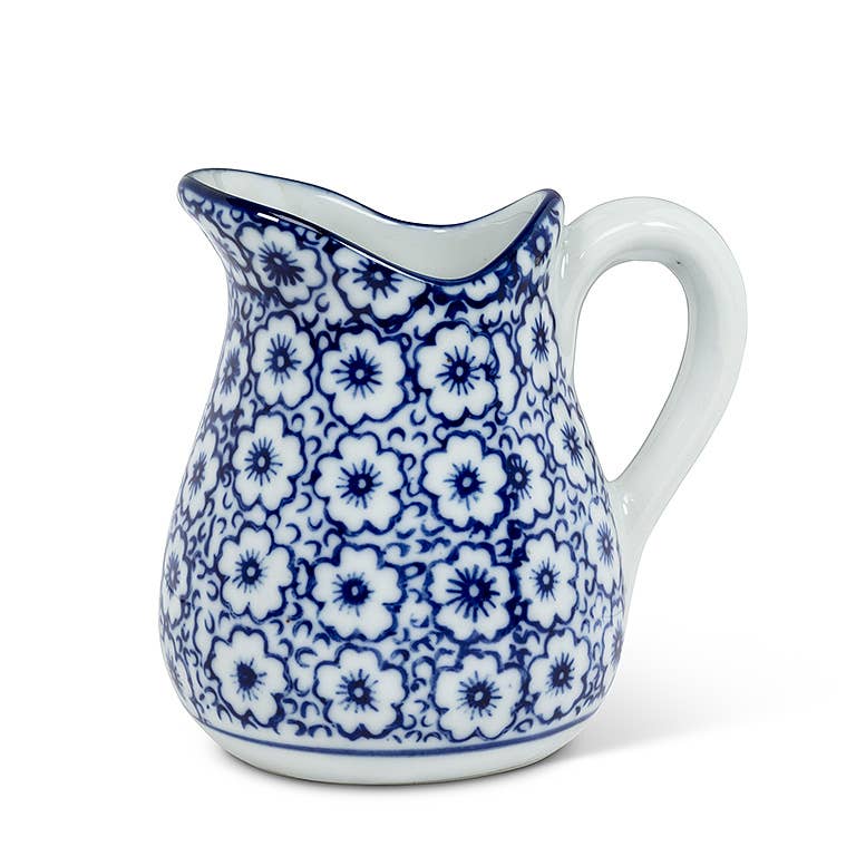 Blue & White Handled Jug