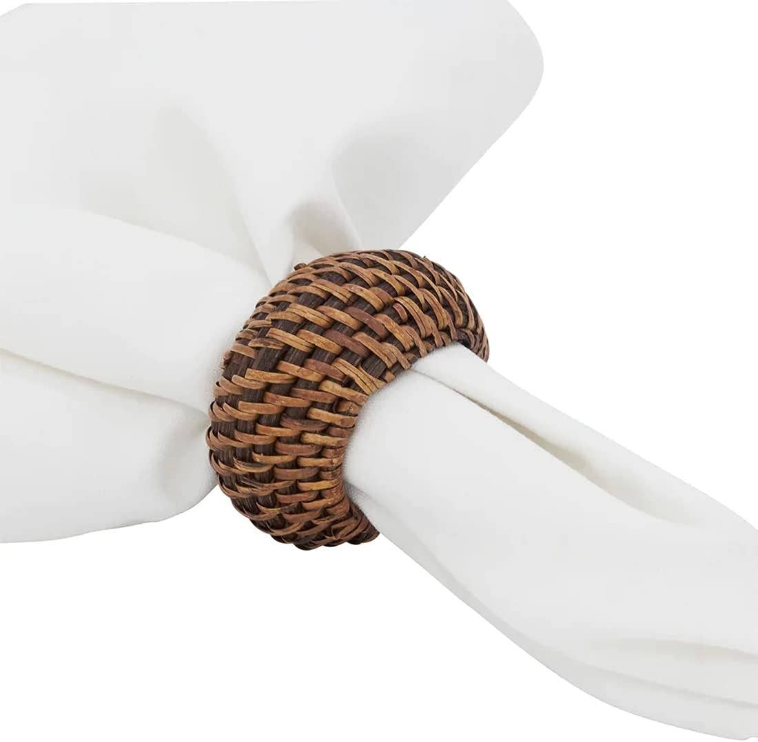 Hand-Woven Rattan Napkin Ring – 3 Colors Available