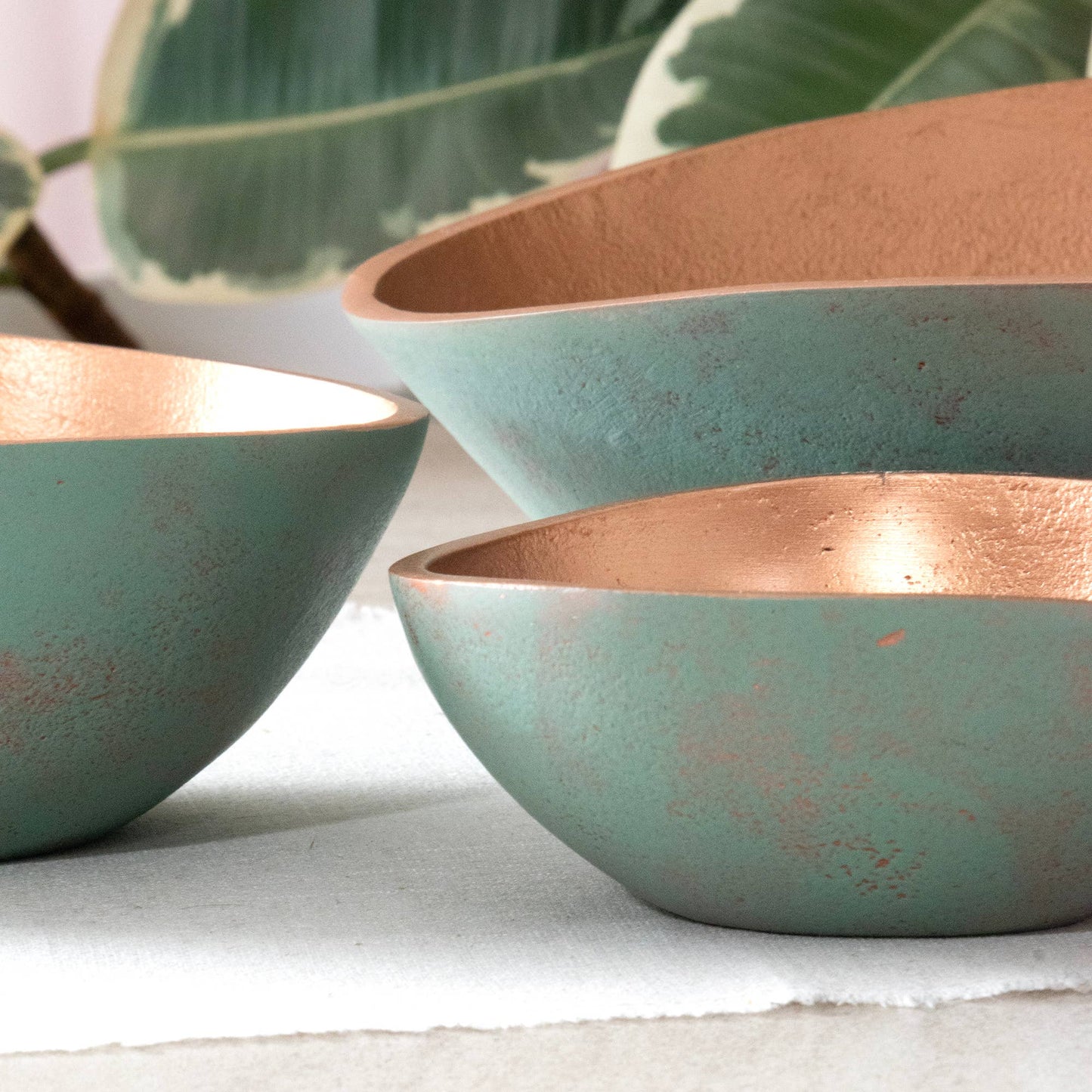 Metal Turquoise Copper Decorative Bowls