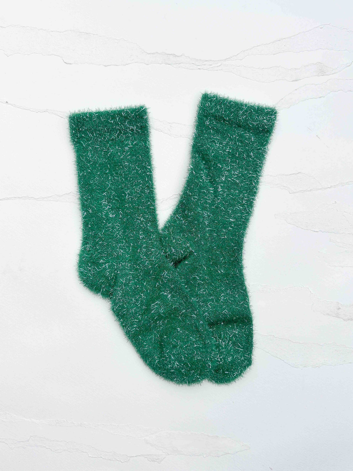 Holiday Sparkle Fuzzy Crew Socks