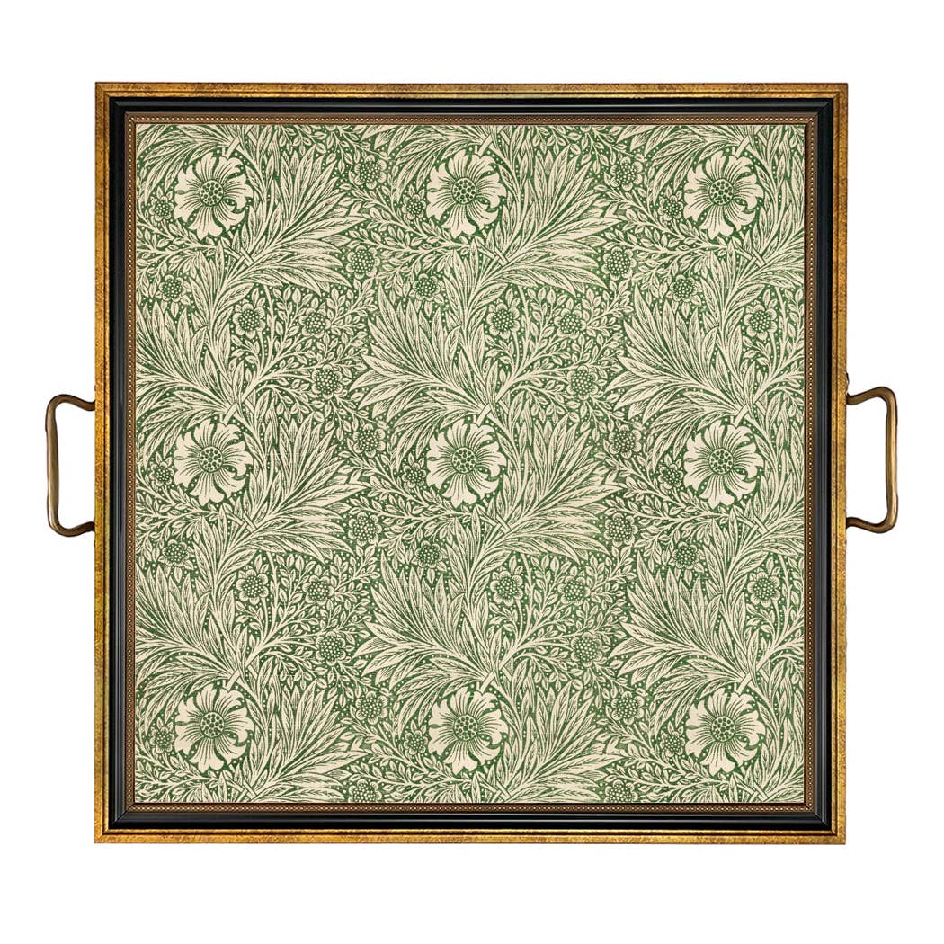 William Morris Marigold Decorative Tray with Brass Handles