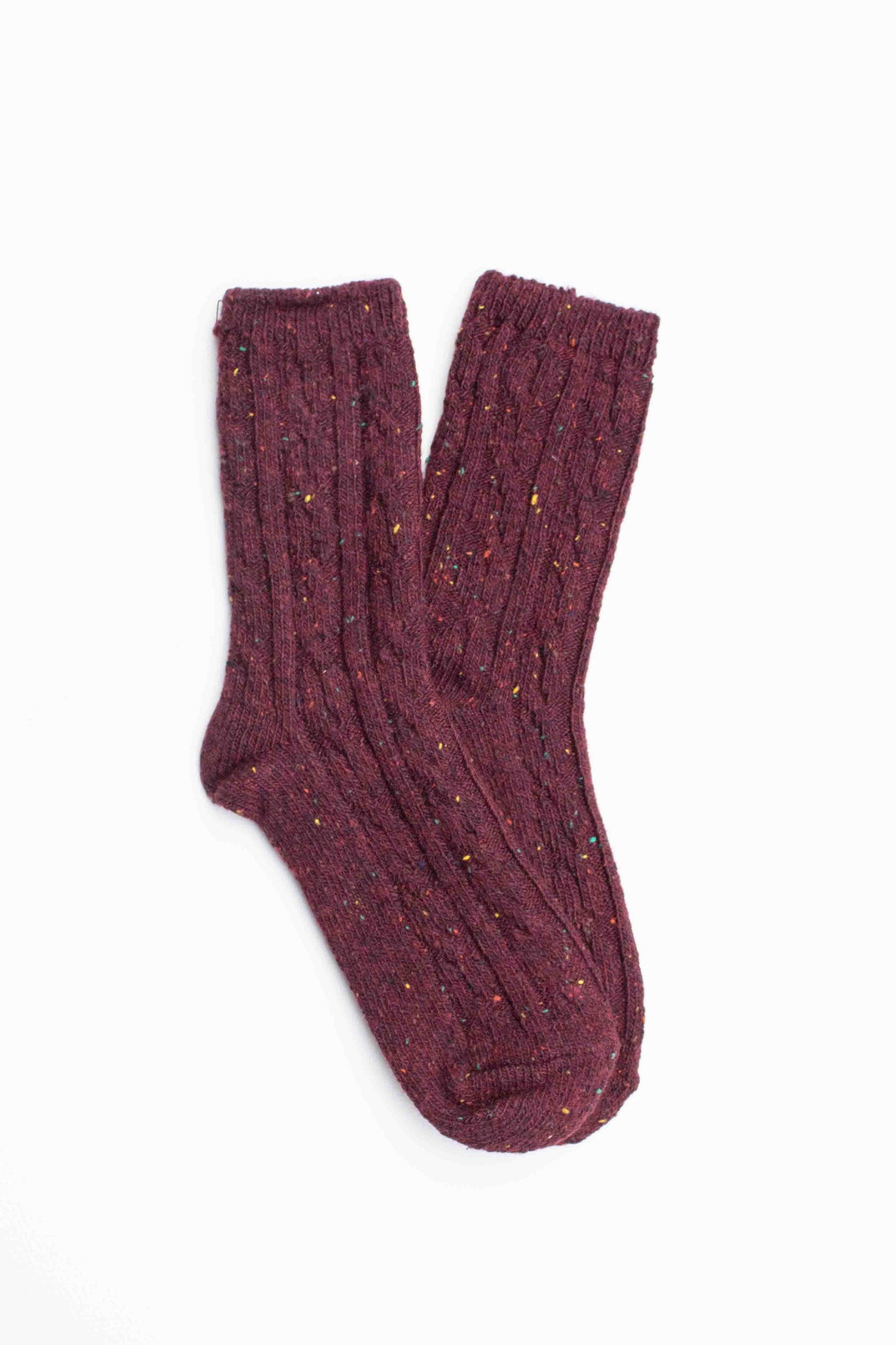 Wool Blend Speckled Knit Socks