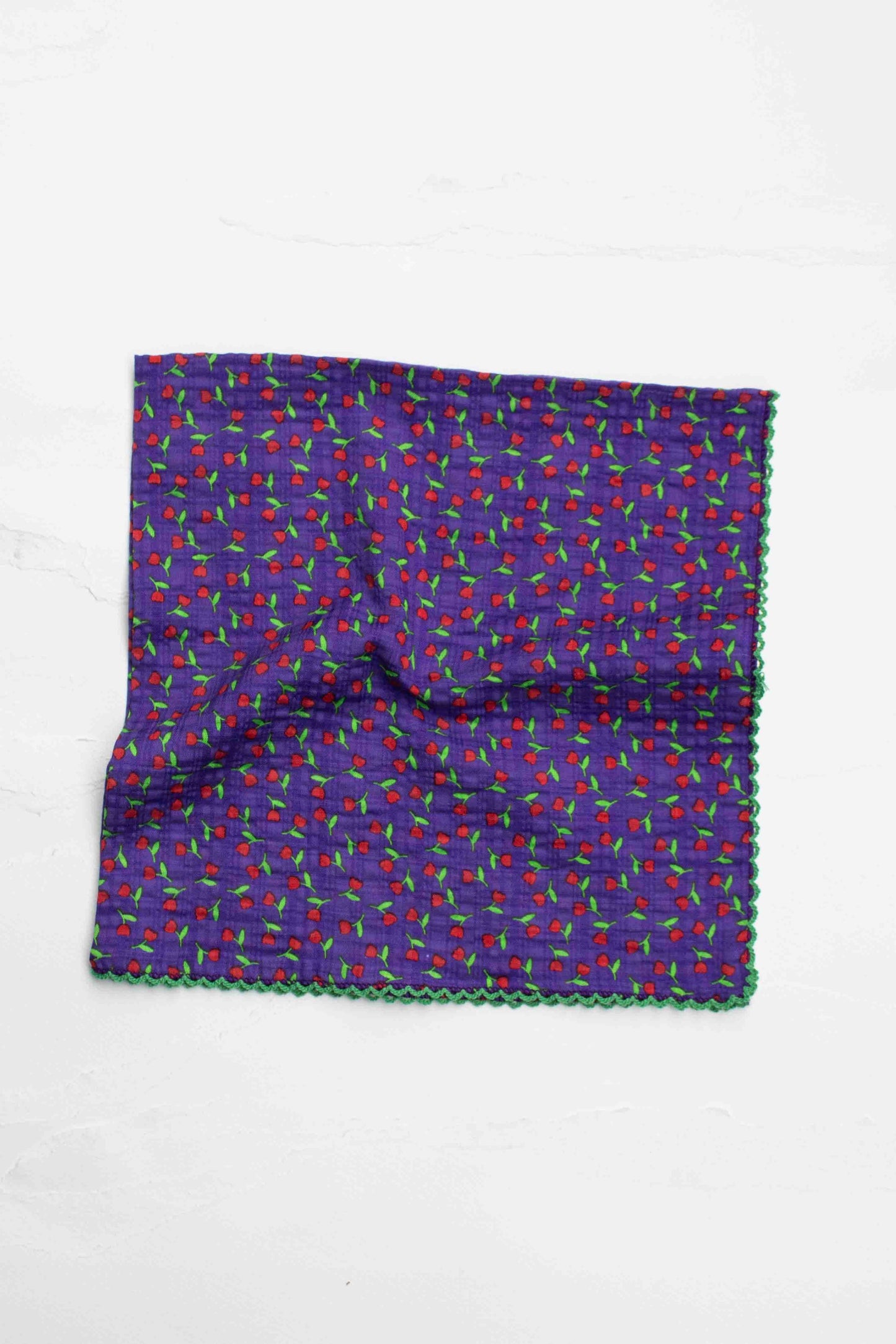Vintage Mini Floral Cotton Blend Scarf