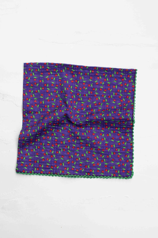 Vintage Mini Floral Cotton Blend Scarf