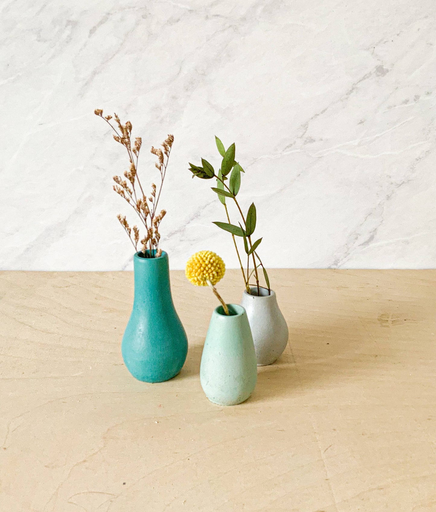 Miniature Concrete Bud Vases | Small Flower Vases