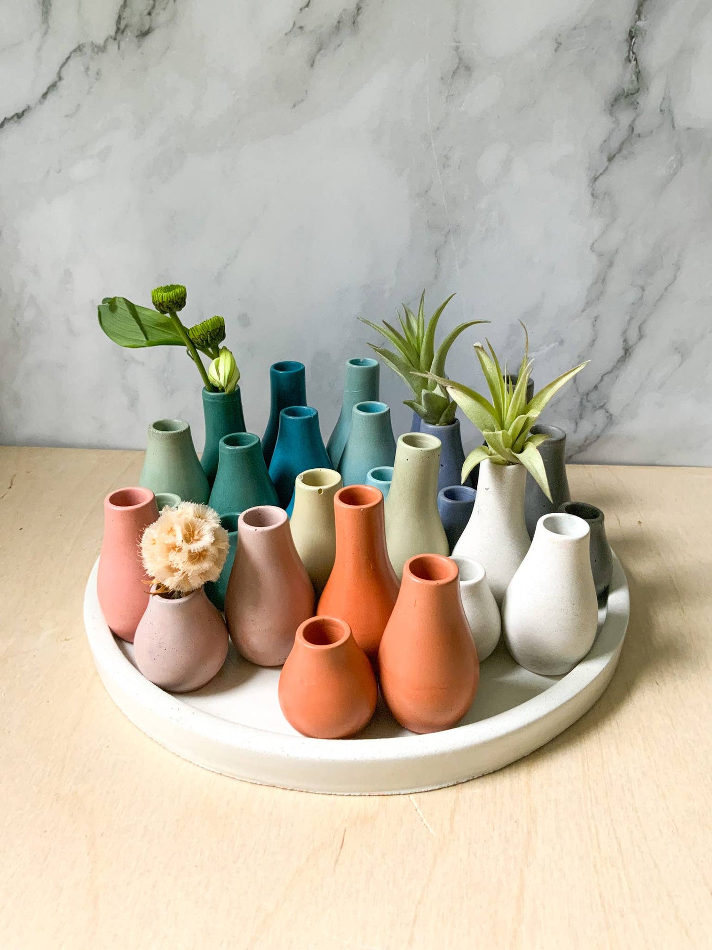 Miniature Concrete Bud Vases | Small Flower Vases