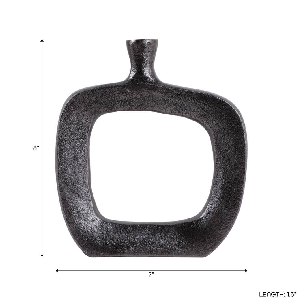Vase - Black Antique Nickel Open Cut-out Bud, 8 in.