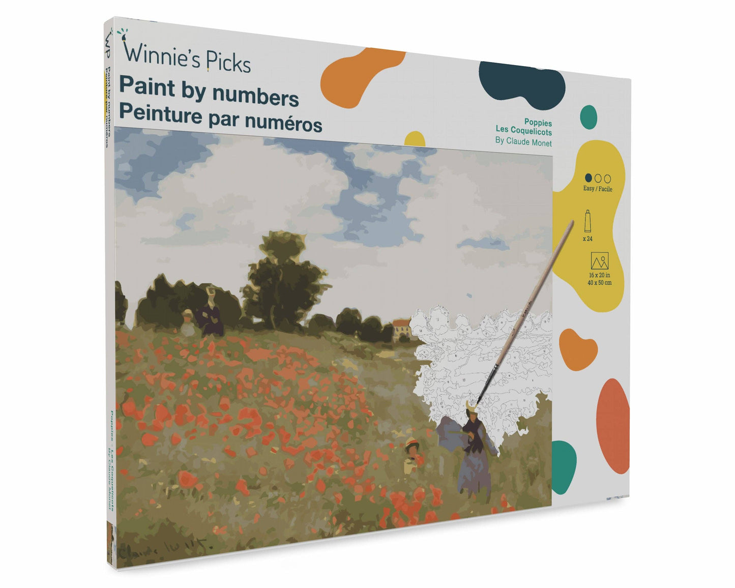 Poppies, by Claude Monet - Framed Paint by Numbers