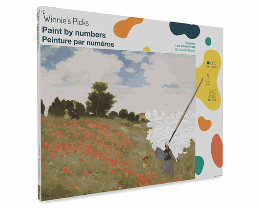 Poppies, by Claude Monet - Framed Paint by Numbers