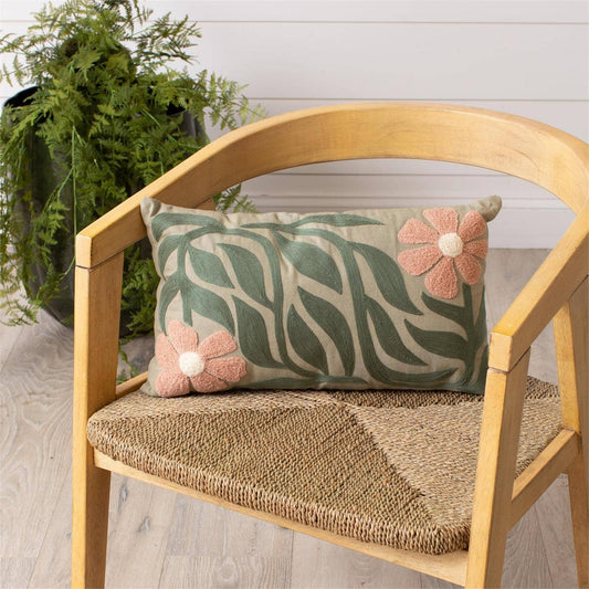Modern Impressions Embroidered Lumbar Pillow