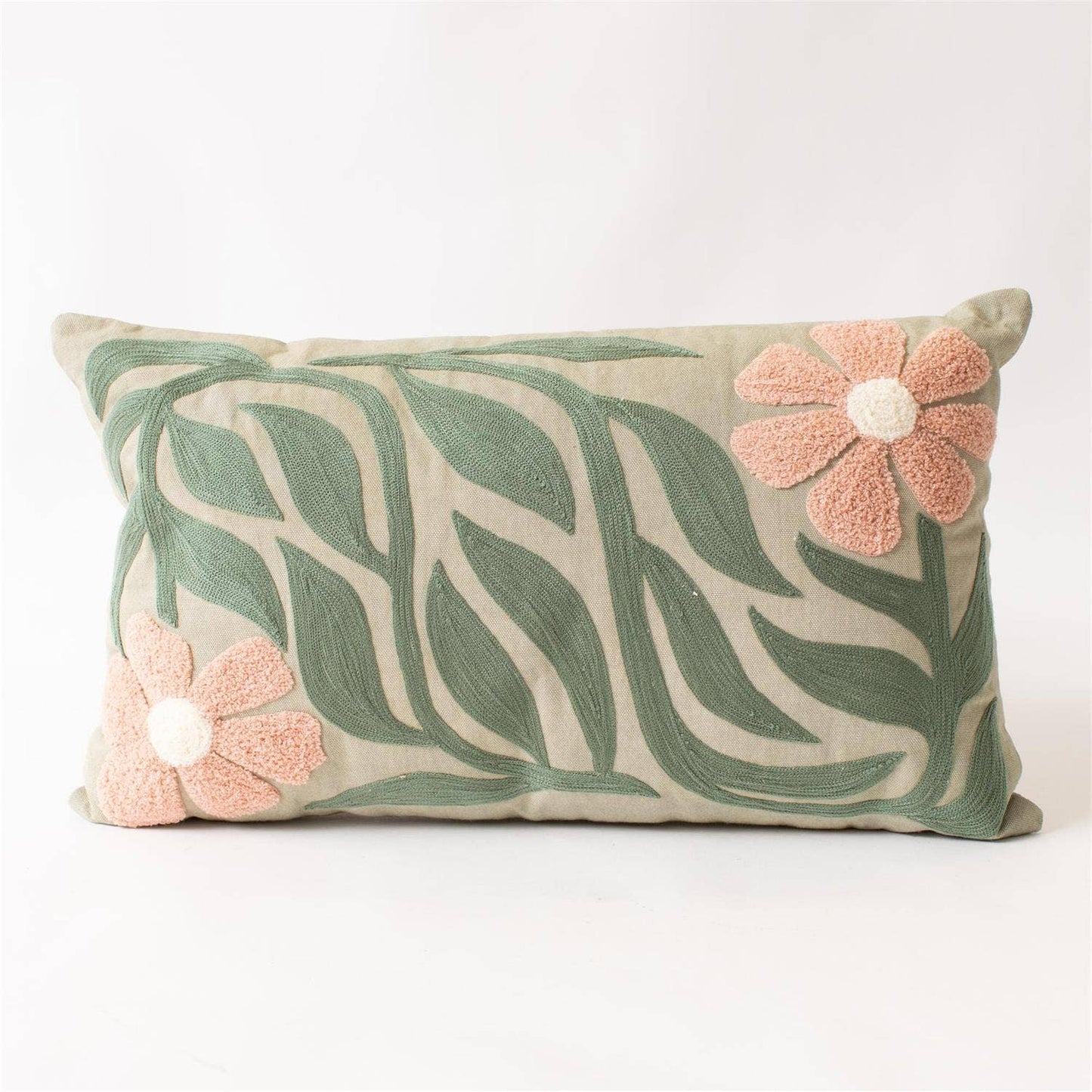 Modern Impressions Embroidered Lumbar Pillow