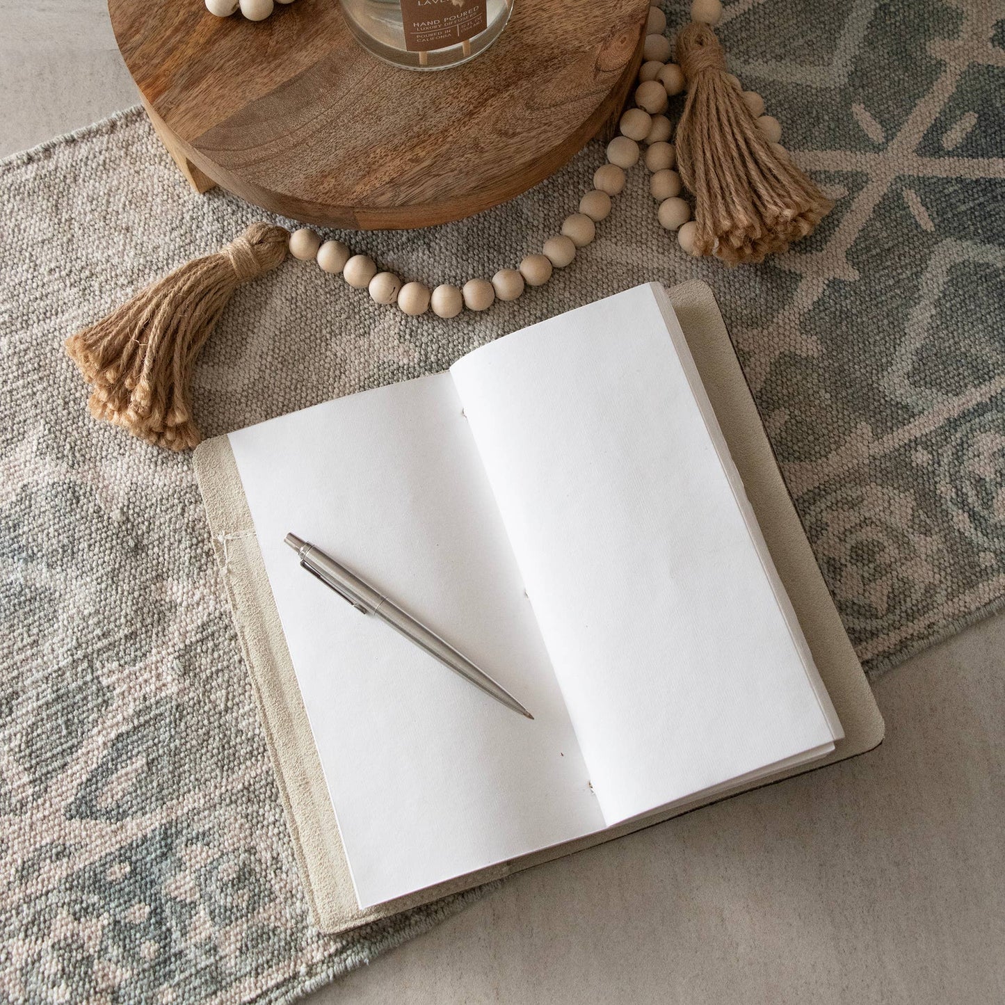 Parchment Color Suede Journal W/ Cotton Paper:  Small