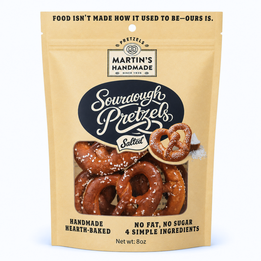 Handmade Sourdough Pretzels, Salted - 8oz Bags