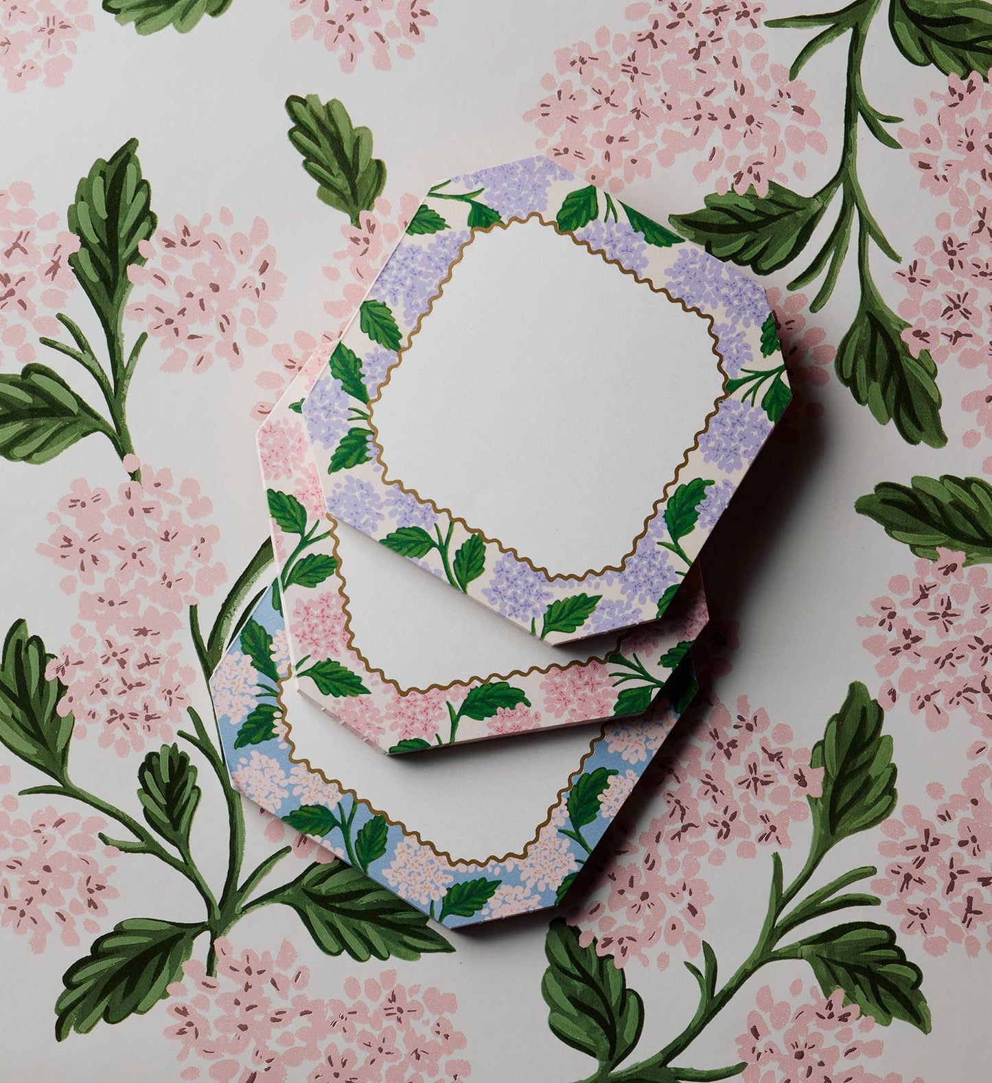 Pink Hydrangea Mini Notepad Trio