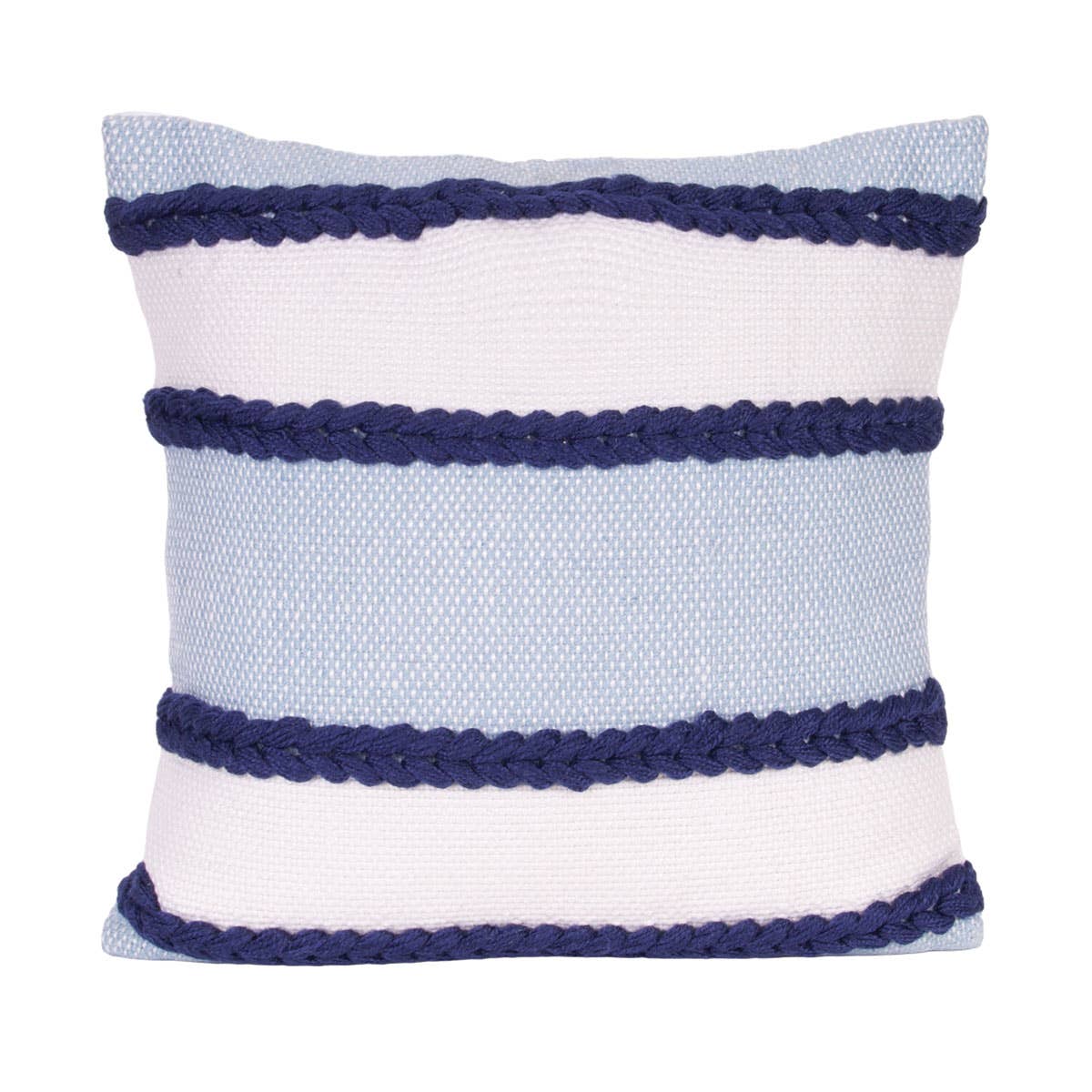 Cindy Striped Outdoor Pillow Navy 18 x 18