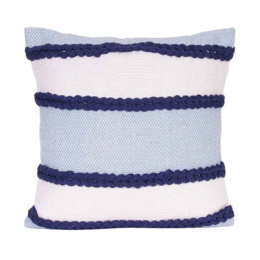 Cindy Striped Outdoor Pillow Navy 18 x 18