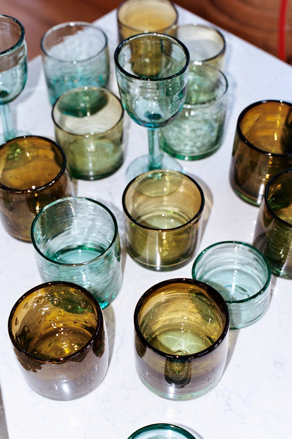 Ripple Rocks Glass - Handblown, Recycled Glass Tumbler