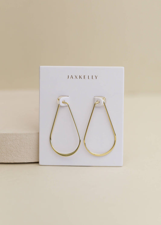 Gold Long Oval Hoop