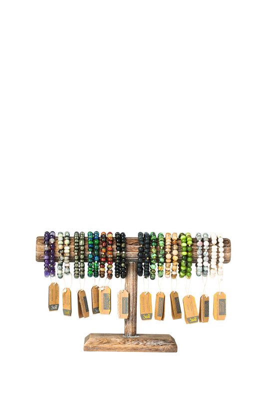 Brown Wood T-Bar Display