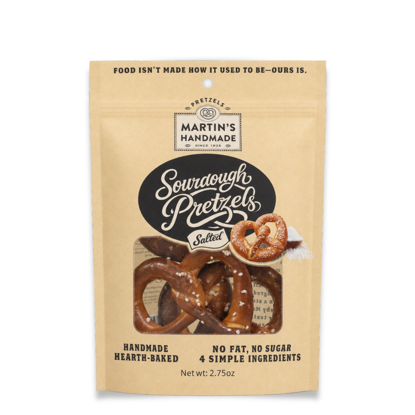 Handmade Sourdough Pretzels, Salted – 4 Pack