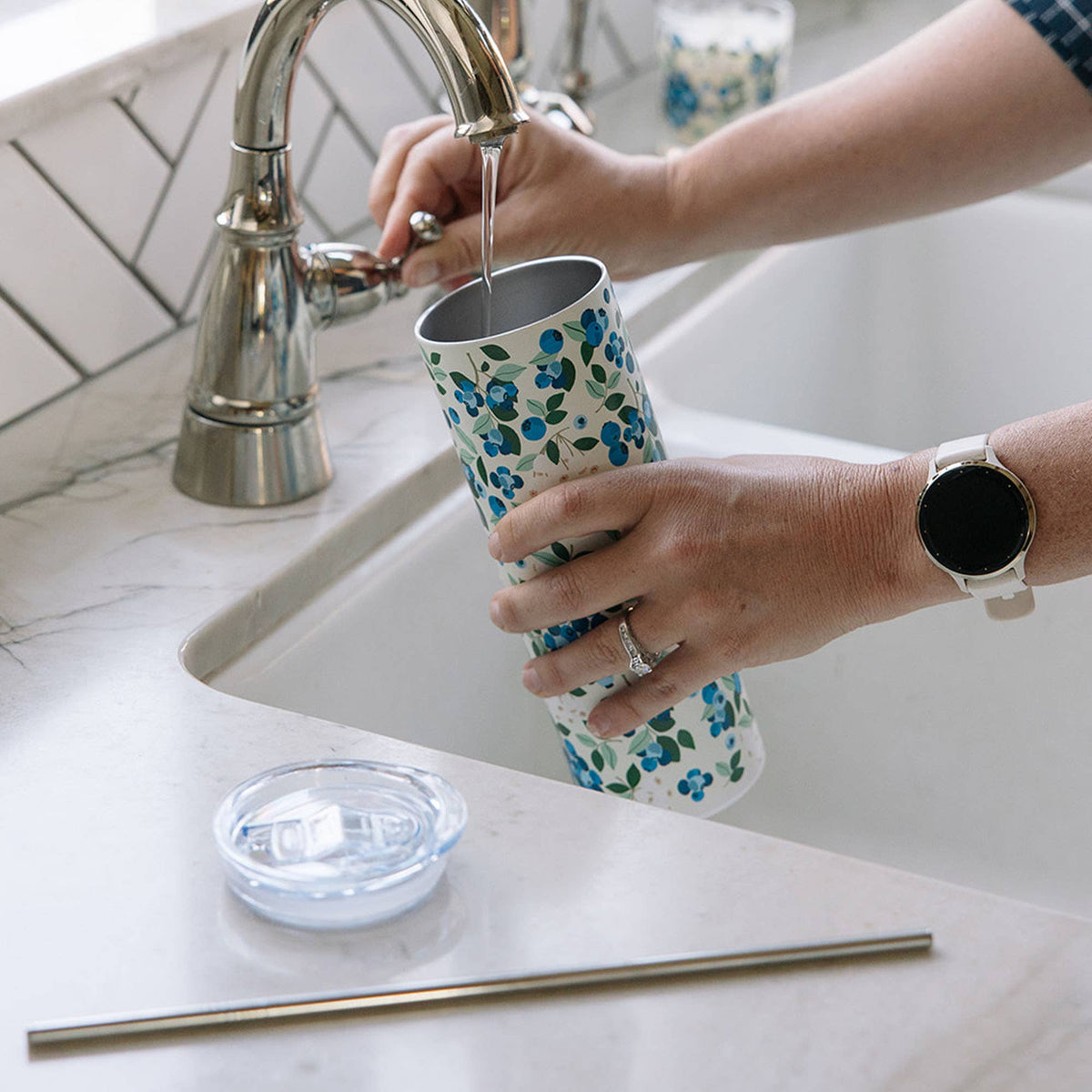 Blueberry Field 20oz Stainless Steel Skinny Tumbler