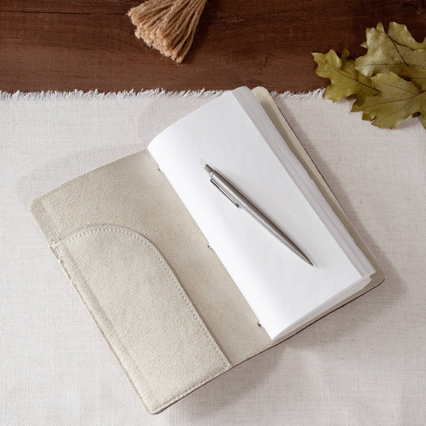 Parchment Color Suede Journal W/ Cotton Paper:  Small