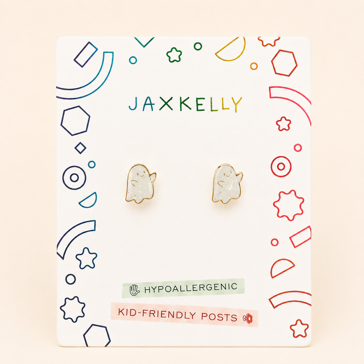 Ghost Enamel Flat Back Kids Earrings