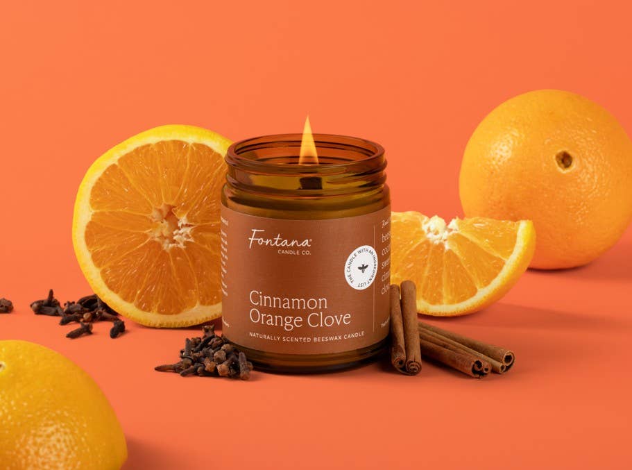 Cinnamon Orange Clove Beeswax & Essential Oil Jar Candle