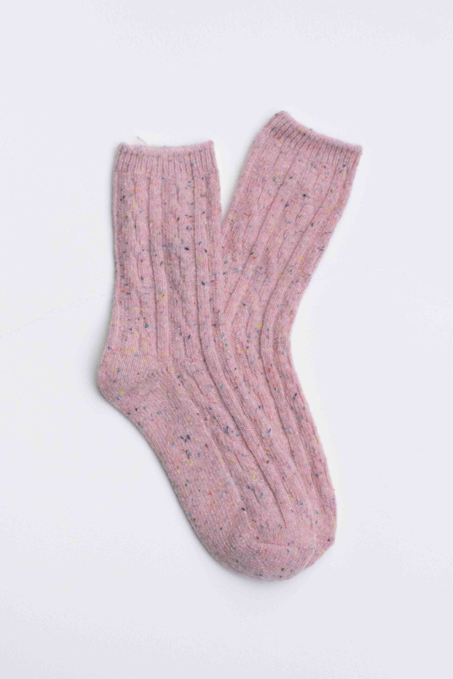 Wool Blend Speckled Knit Socks