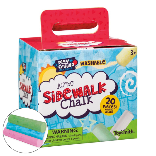 Playground Classics Jumbo Sidewalk Chalk, Assorted Colors