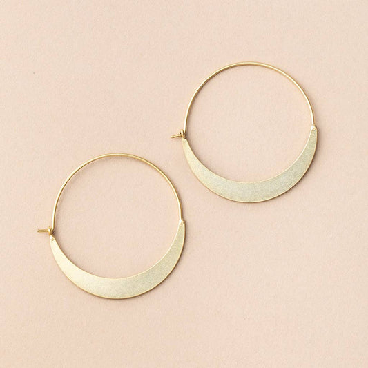 Refined Earring Collection - Crescent Hoop/Gold